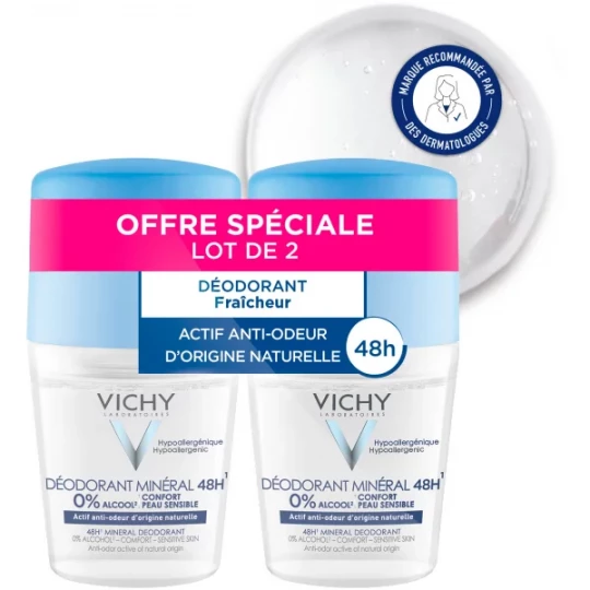 Vichy Déodorant Minéral 48h Roll-on Sans Sels d'Aluminium - image 3