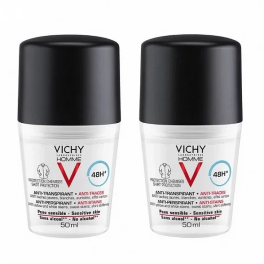 Vichy Homme Déodorant Bille Anti-trace Peau Sensible 48h