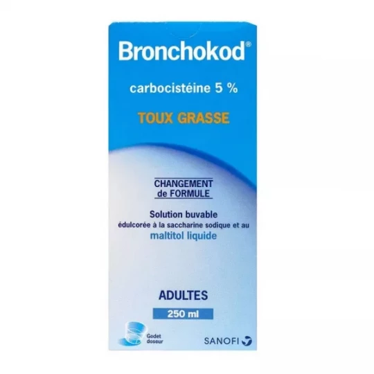 Bronchokod Adultes 5% Sirop Sans Sucre 250 ml