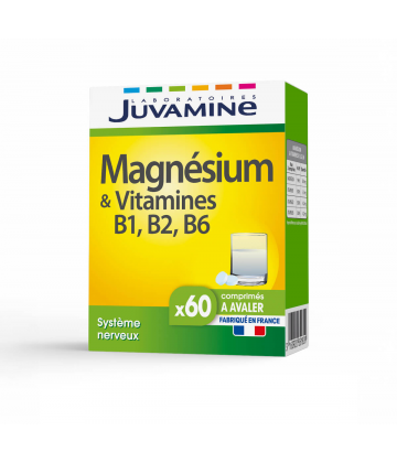 Juvamine Magnésium Vitamines B1 B2 B6 Comprimés x 60