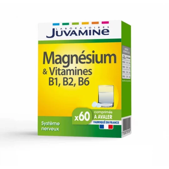 Juvamine Magnésium Vitamines B1 B2 B6 Comprimés x 60