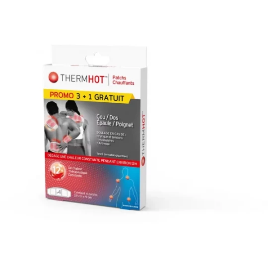 Thermhot Patchs Chauffants Cou/Dos Promo 3 + 1 Gratuit