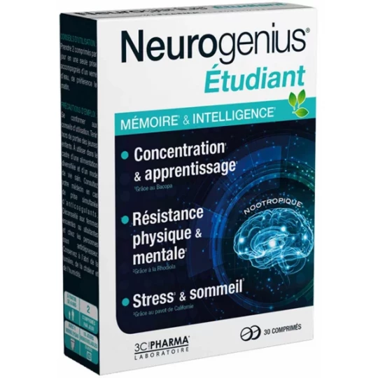 Les 3 Chênes Neurogenius Etudiant Mémoire & Intelligence x 30