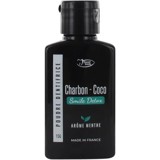 Denti Smile Poudre de Dentifrice Charbon de Coco Menthe 15 g