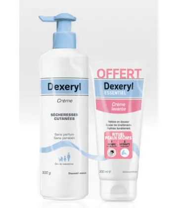 Dexeryl Crème Secheresses cutanées 500 ml + Crème lavante 200 ml