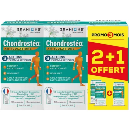 Granions Chondrostéo Articulations 2 + 1 offert