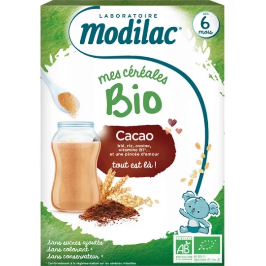 Modilac Mes Céréales Bio Cacao Dès 6 mois 250 g