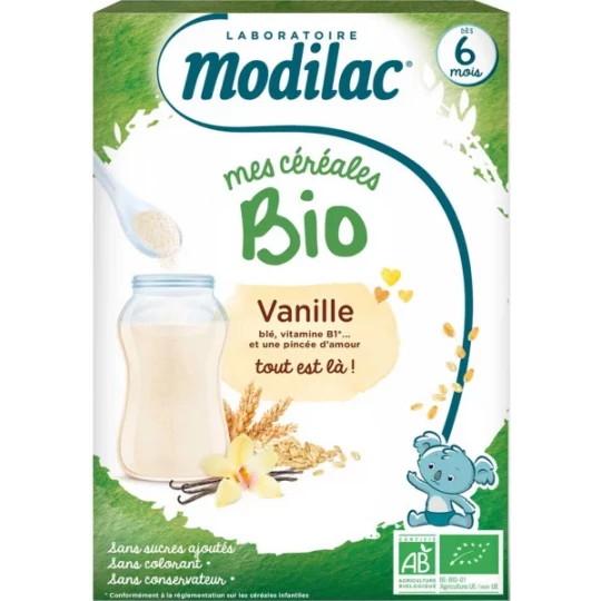 Modilac Mes Céréales Bio Vanilles 6 Mois 250 g