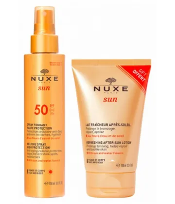 Nuxe Sun Spray Fondant SPF50 150 ml + Lait Fraîcheur Après-Soleil 100 ml Offert