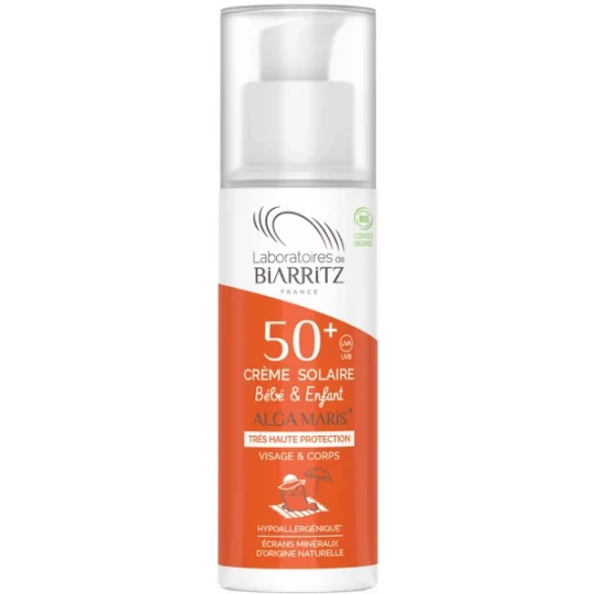 Laboratoires de Biarritz Alga Maris Crème Solaire Enfant SPF50+ Bio