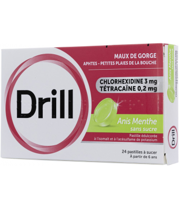 Drill Pastilles Sans Sucre Anis Menthe x 24