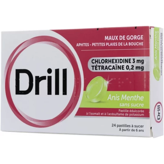 Drill Pastilles Sans Sucre Anis Menthe x 24