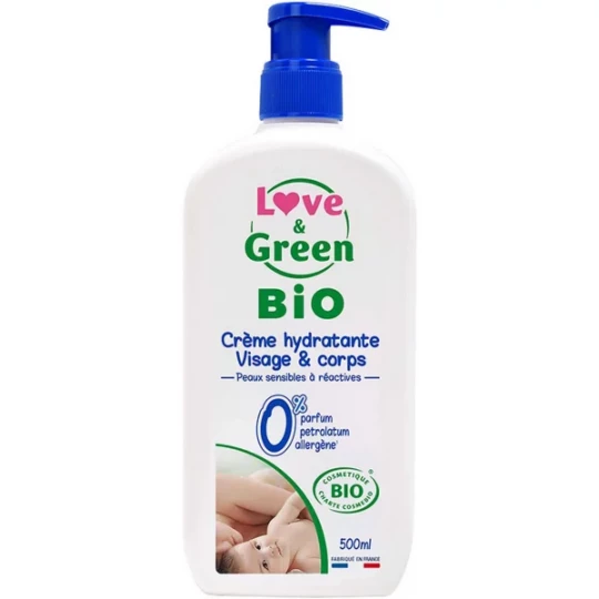 Love & Green Crème Hydratante Visage & Corps Bio 500 ml