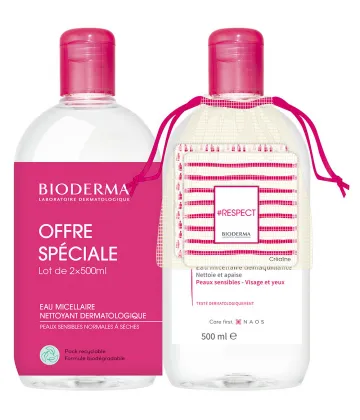 Bioderma Créaline H2O Solution Micellaire 500 ml x 2 + 2 Cotons