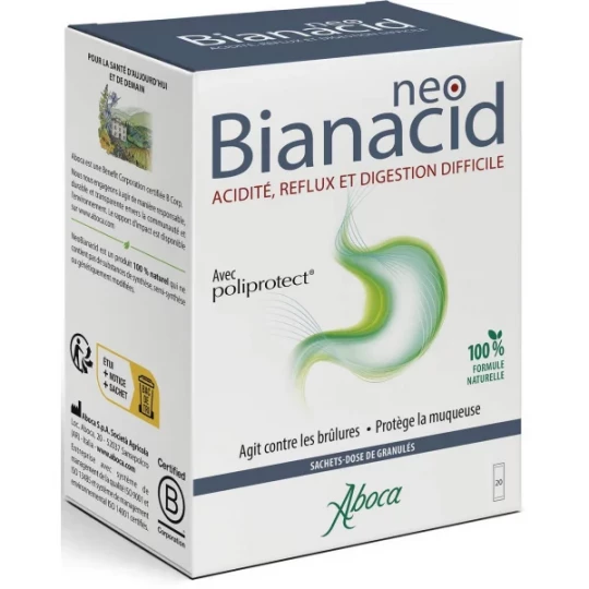 Aboca NeoBianacid Acidité et Reflux Sachets x 20