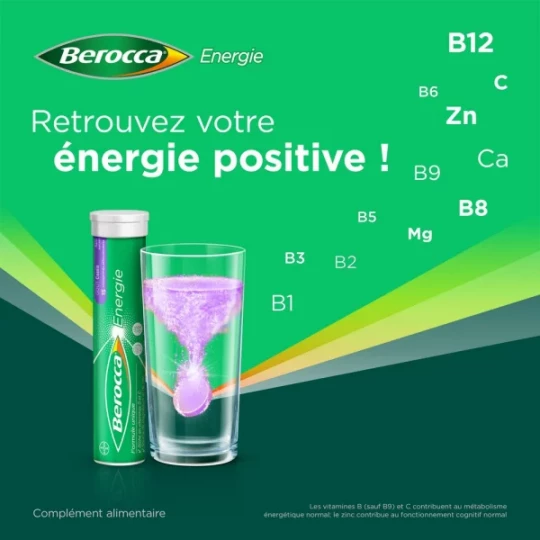 Berocca Energie Cassis Vitamine B et C, Magnésium et Zinc Comprimés Effervescents x 30 - image 7
