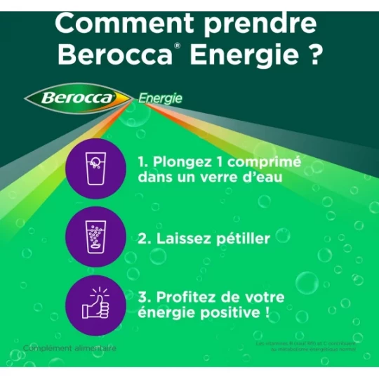 Berocca Energie Cassis Vitamine B et C, Magnésium et Zinc Comprimés Effervescents x 30 - image 8