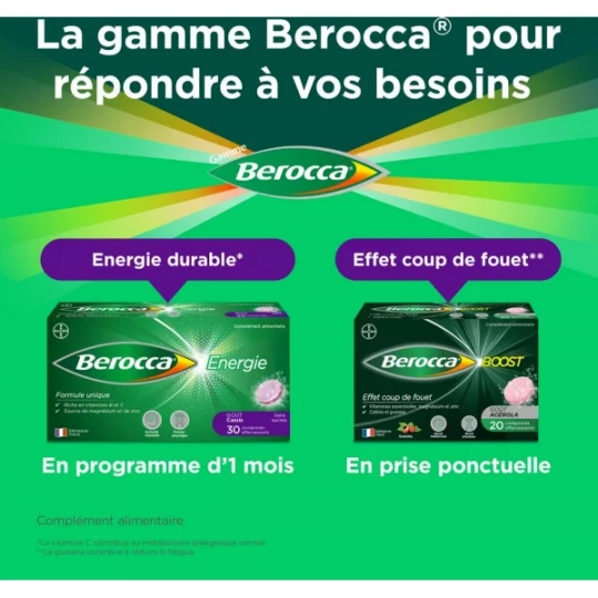 Berocca Energie Cassis Vitamine B et C, Magnésium et Zinc Comprimés Effervescents x 30 - image 12
