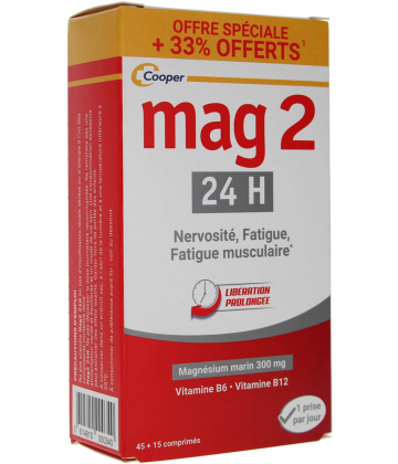 Mag 2 24 h Comprimés x 45 + 15 Offerts