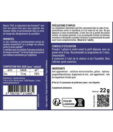 Granions Zinc 15 mg Gélules x 60