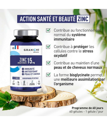 Granions Zinc 15 mg Gélules x 60