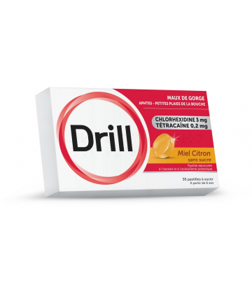 Drill Pastilles Sans Sucre Miel Citron x 24