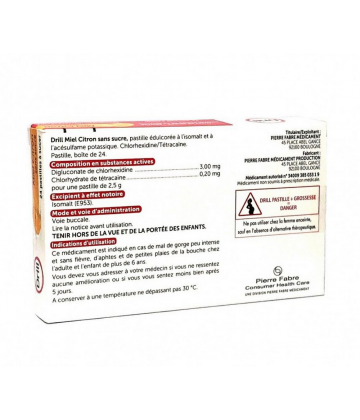 Drill Pastilles Sans Sucre Miel Citron