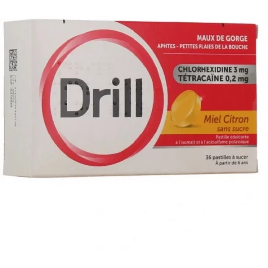 Drill Pastilles Sans Sucre Miel Citron