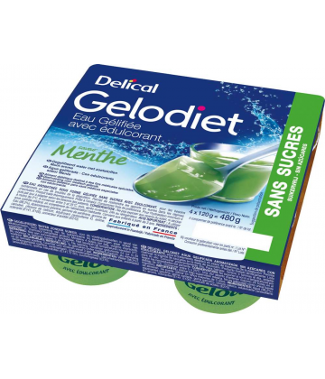 Delical Gelodiet Eau Gélifiée Menthe Sans Sucres 4 x 120 g
