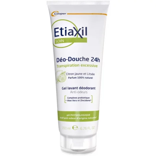 Etiaxil Soin Déo-Douche 24h Citron Jaune et Litsée 200 ml