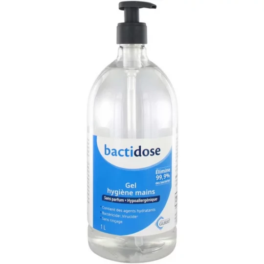 Gilbert Bactidose Gel Hydroalcoolique Sans  Parfum 1 L