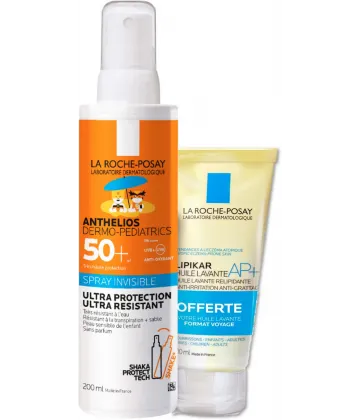 La Roche-Posay Anthelios Dermo-Pediatrics Spray Invisible SPF50+ Sans Parfum 200 ml + Lipikar Huile Lavante AP+ 100 ml OFFERTE