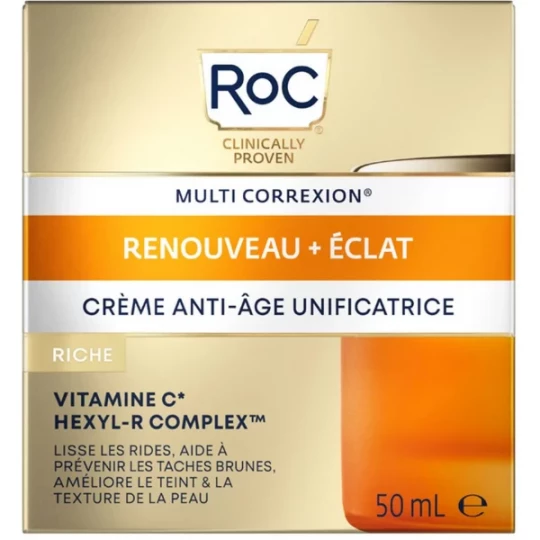 Roc renouveau + Éclat Crème Anti-Âge Unificatrice 50 ml