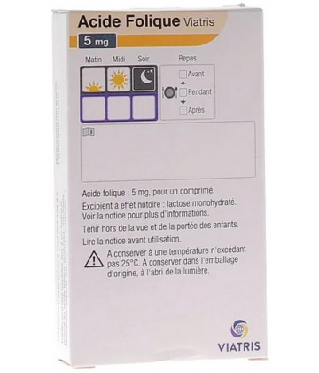 Acide Folique Mylan Viatris 5 mg x 20