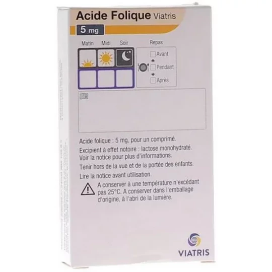 Acide Folique Mylan Viatris 5 mg x 20