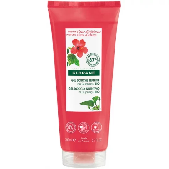 Klorane Gel Douche Nutritif au Cupuaçu Bio Fleur d'Hibiscus 200 ml