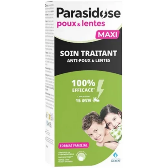 Parasidose Soin Traitant Poux Lentes 200 ml dont 25% offert + charlotte + peigne