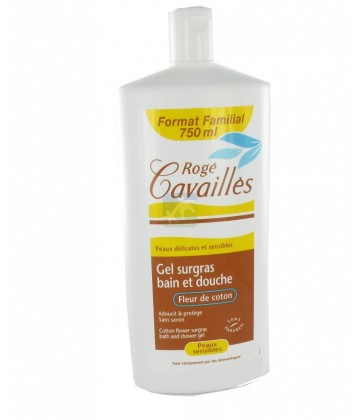 Rogé Cavaillès Gel Bain et Douche Surgras Actif Fleur de Coton 750 ml