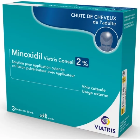 Minoxidil Mylan Viatris 2 % 3 x 60 ml - image 3