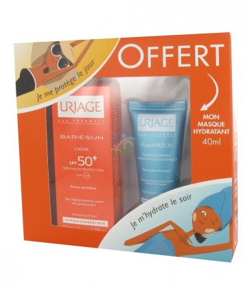 Coffret Uriage Bariésun Crème 50 ml SPF50+ + Masque AquaPrécis 40 ml Offert