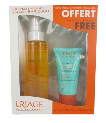 Coffret Uriage Bariésun Huile Sèche 200 ml SPF50+ + Baume Après Soleil 50 ml Offert