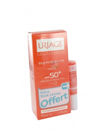Uriage Bariésun Crème SPF50+ 50 ml + Stick lèvres SPF30 Offert (NSFP)