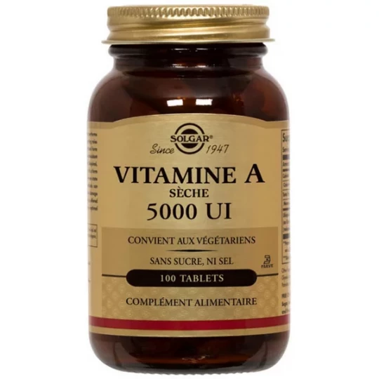 Solgar Vitamine A Sèche 5000 UI Comprimés x 100