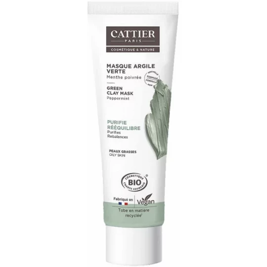 Cattier Masque Argile Verte Menthe 100 ml