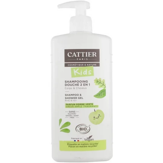 Cattier Kids Shampooing Douche 2 en 1 Pomme Verte Bio 500 ml