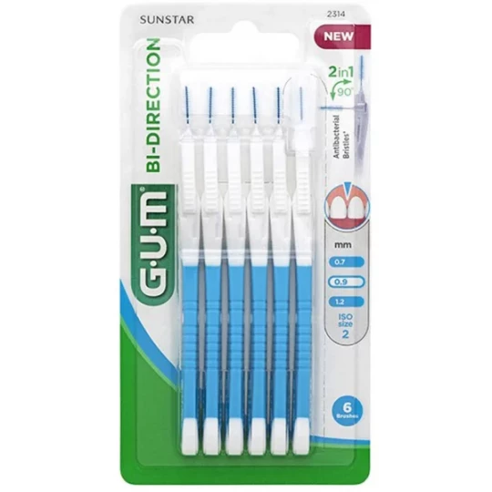 GUM Brossette Interdentaire Bi-Direction 2314 0.9 mm x 6