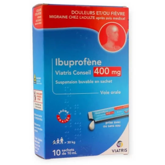Ibuprofène 400 mg Mylan Viatris Conseil Suspension Buvable x 10