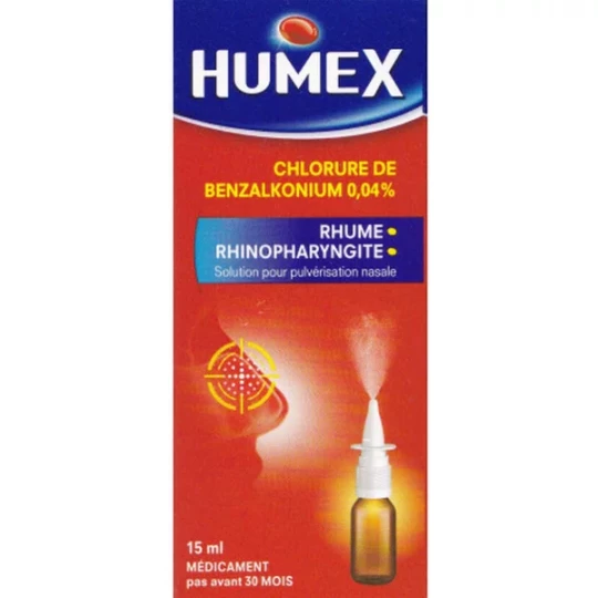 Humex Chlorure de Benzalkonium 0,04% Solution Nasale 15 ml