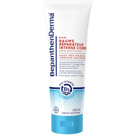BepanthenDerma Baume Réparateur Intense Corps 200 ml Peaux Sèches et sensibles