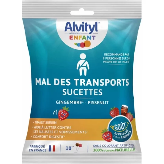Alvityl Mal des Transports Sucettes x 10